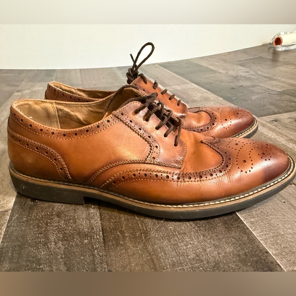 Asher Green Men’s Wingtip‎ Oxford Dress Shoes Brown Leather 11